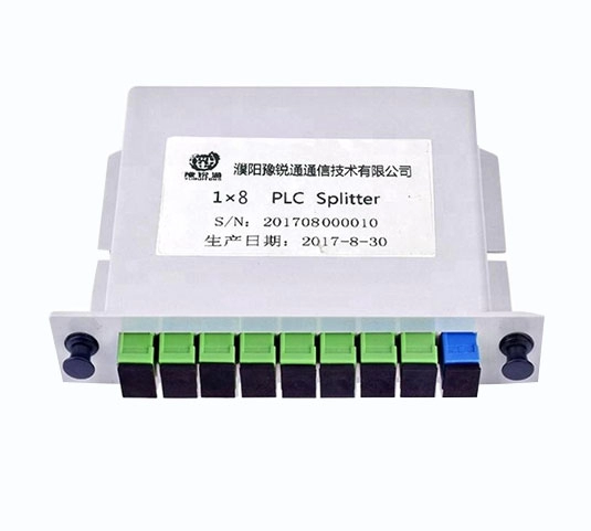 Plug-in cassette fiber optic PLC splitter