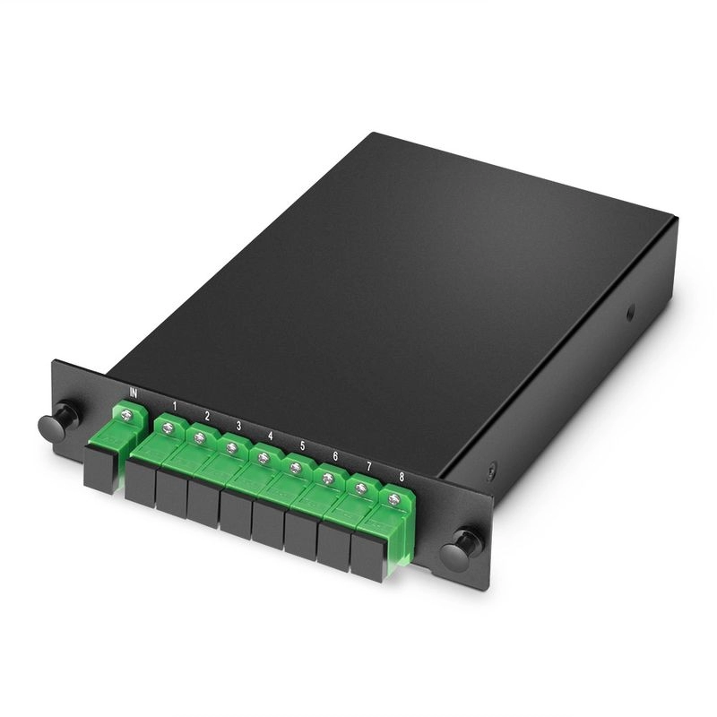 Divisor de fibra óptica PLC de 8 canais 1x8, módulo LGX, con