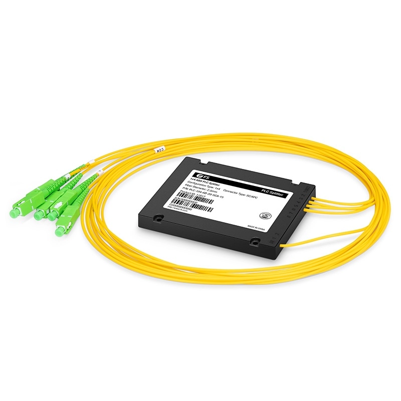 1x4 PLC Fiber Optic Splitter, ABS Splice/Pigtailed Module, 2