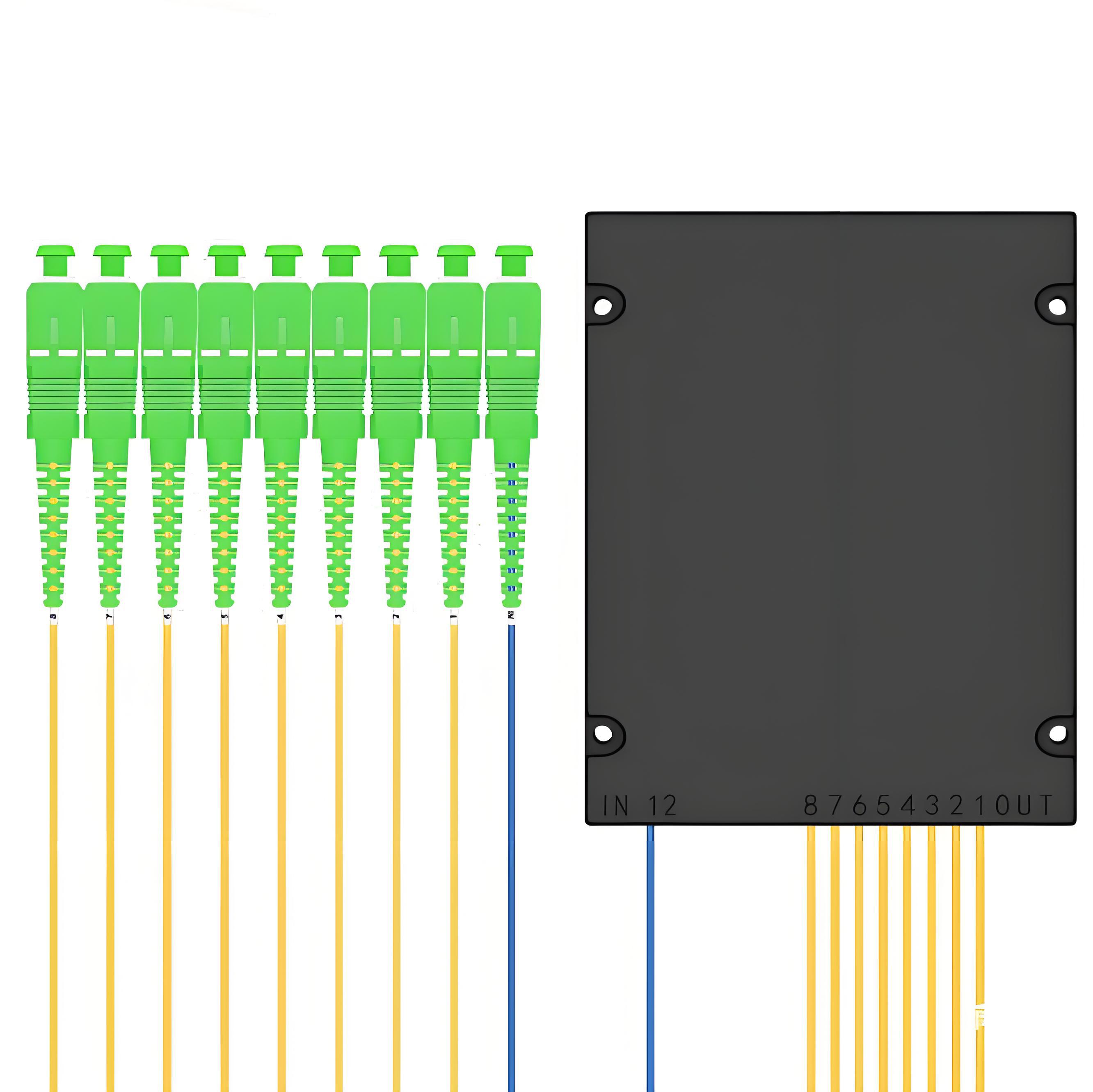 1x8 PLC Fiber Optic Splitter, ABS Splice/Pigtailed Module, 2