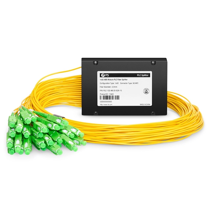 1x32 PLC optical splitter in ABS Enclosure, Singlemode 2.0mm